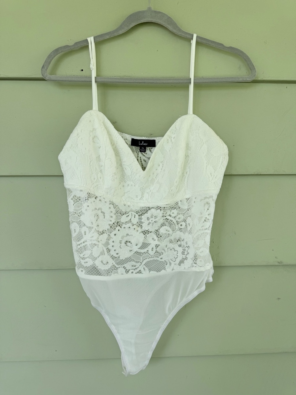 Lulus White Floral Lace Bridal Bodysuit XL
